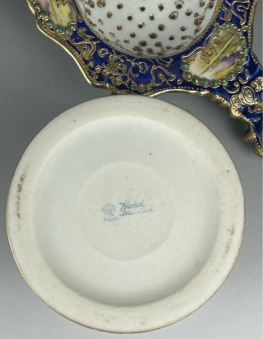 【美品】オールドノリタケ ティーストレーナー 茶漉し ジュエル ジュール スワン