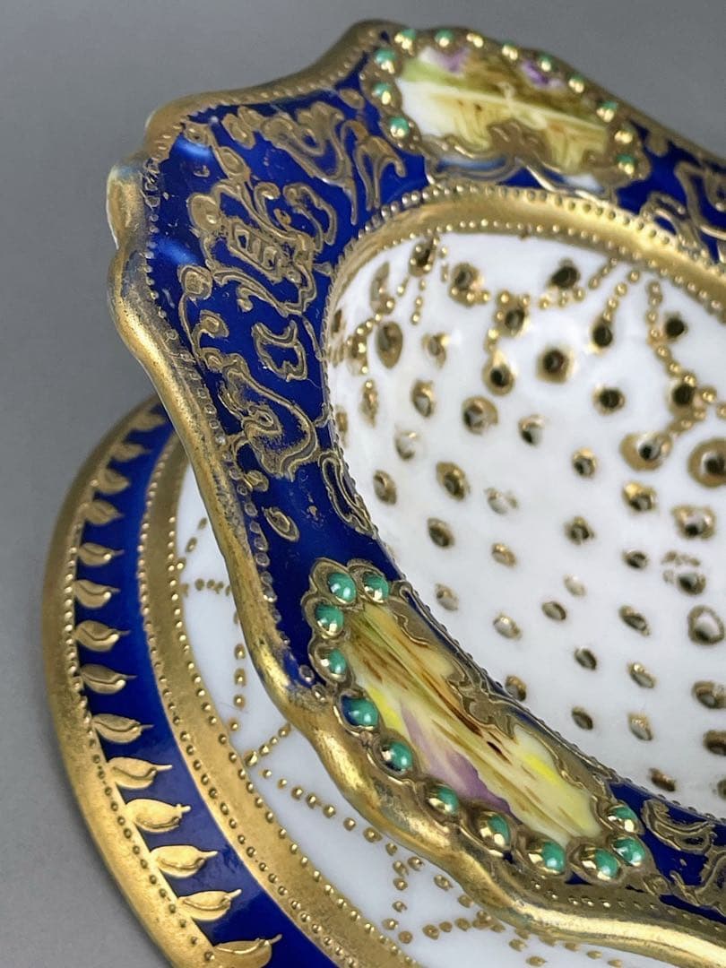 【美品】オールドノリタケ ティーストレーナー 茶漉し ジュエル ジュール スワン