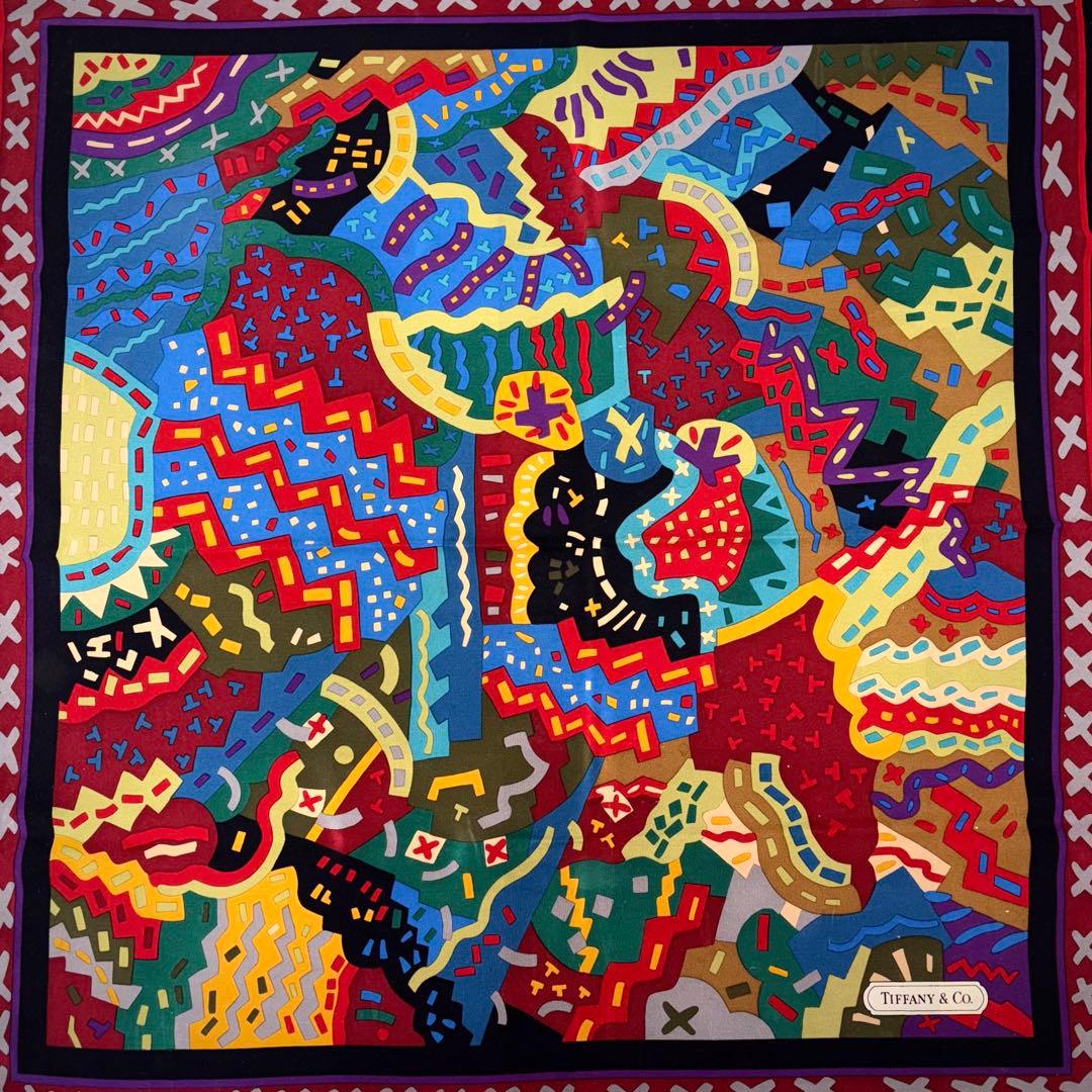 美品TIFFANY &Co. ティファニー シルク Scalf スカーフ