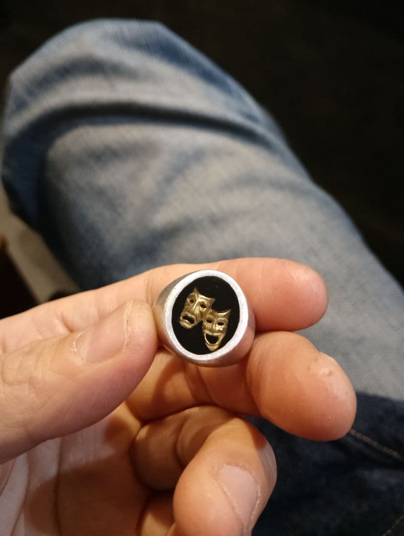 プ*ル様 銀無垢　廃盤品DRY BONES Two Face K18 リング無垢