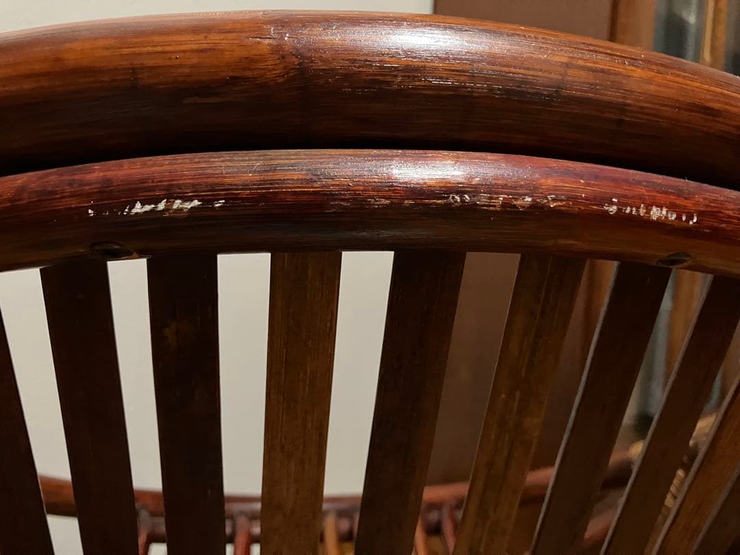 えみ KEIHO ラタン 籐 回転 チェア 昭和レトロ アンティーク