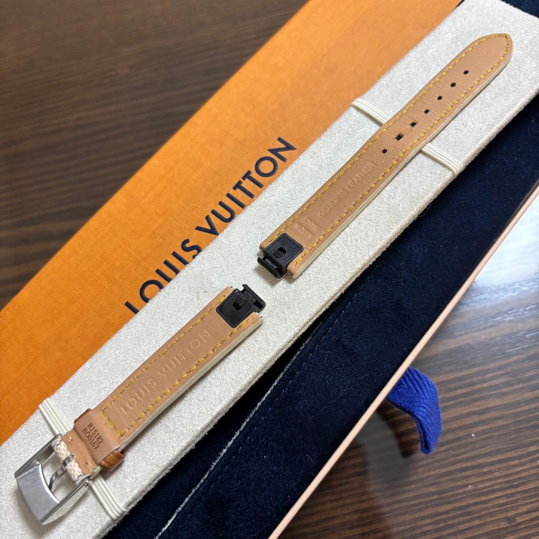 ［美品］ルイヴィトン　タンブール　ワンタッチ式　ダミエ　アズール　レザーベルト