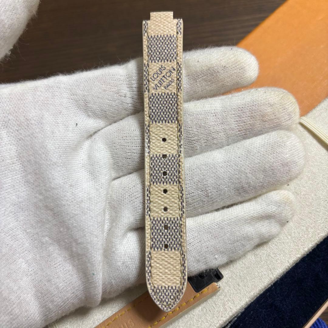 ［美品］ルイヴィトン　タンブール　ワンタッチ式　ダミエ　アズール　レザーベルト