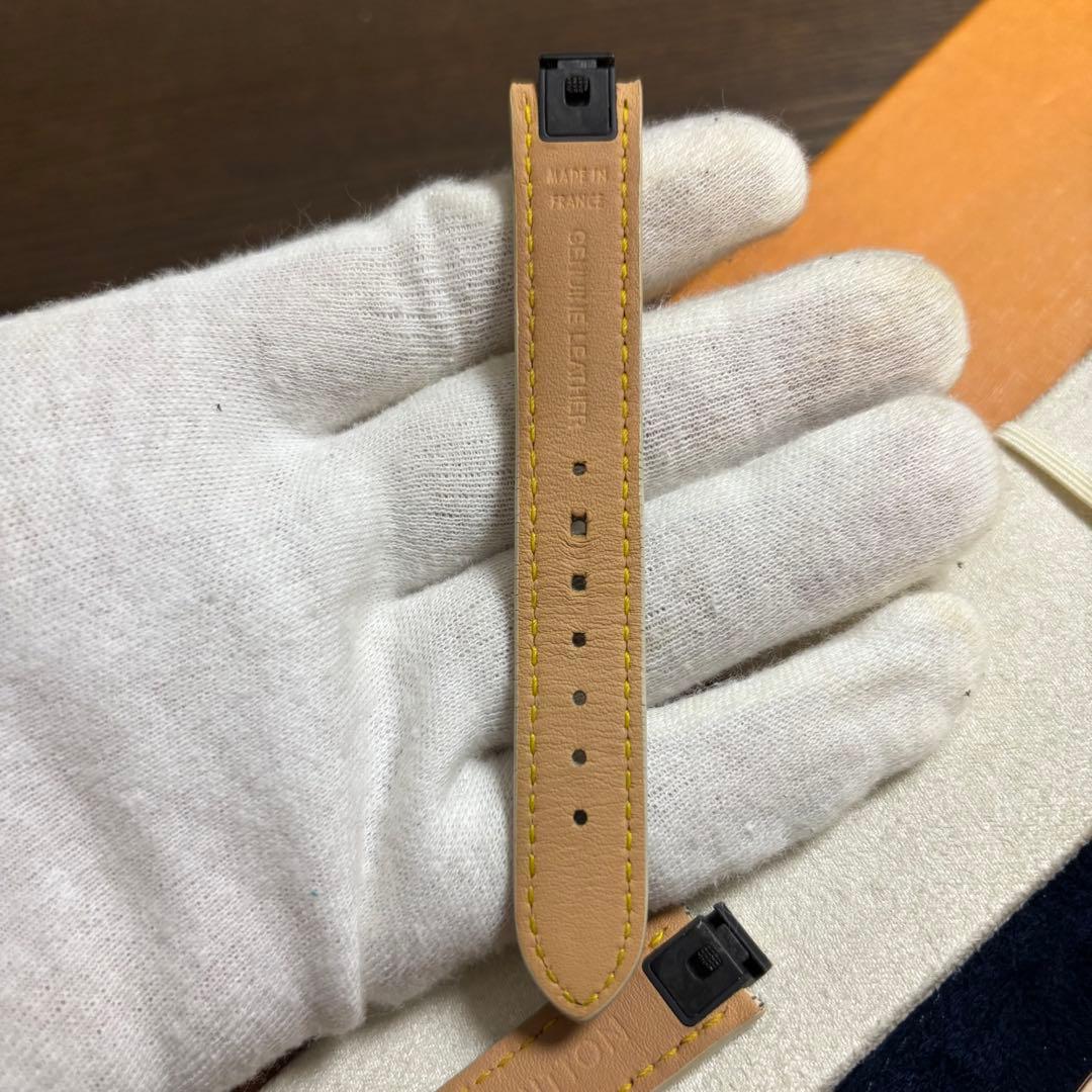 ［美品］ルイヴィトン　タンブール　ワンタッチ式　ダミエ　アズール　レザーベルト