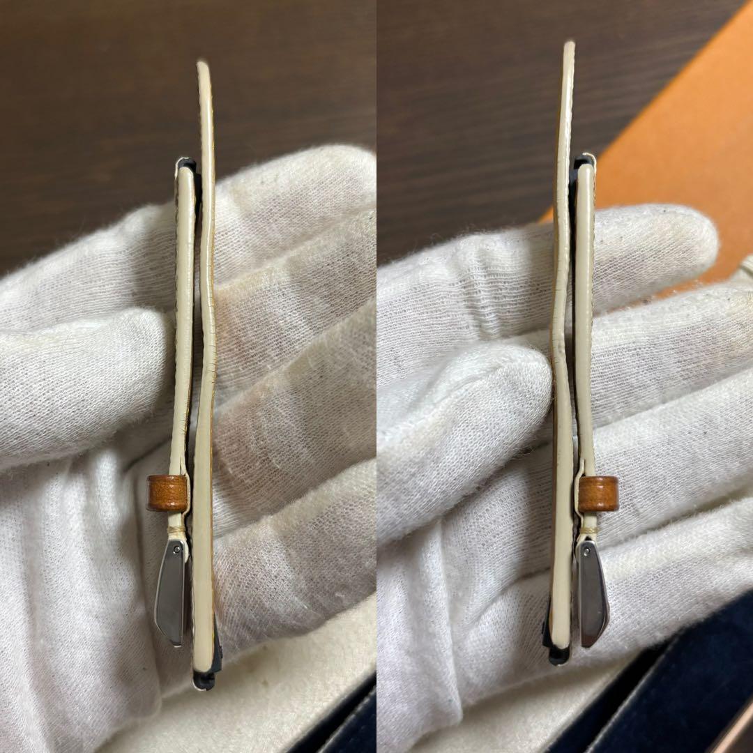 ［美品］ルイヴィトン　タンブール　ワンタッチ式　ダミエ　アズール　レザーベルト