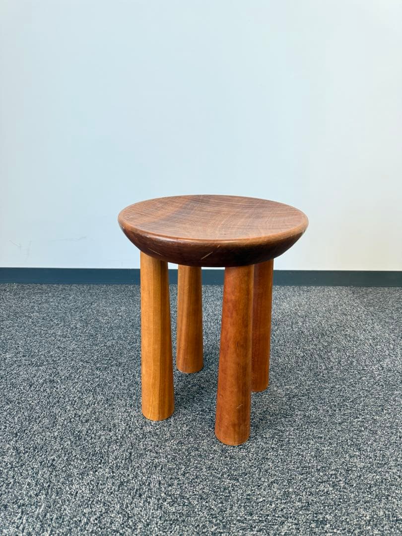 木製円形サイドテーブル チェア