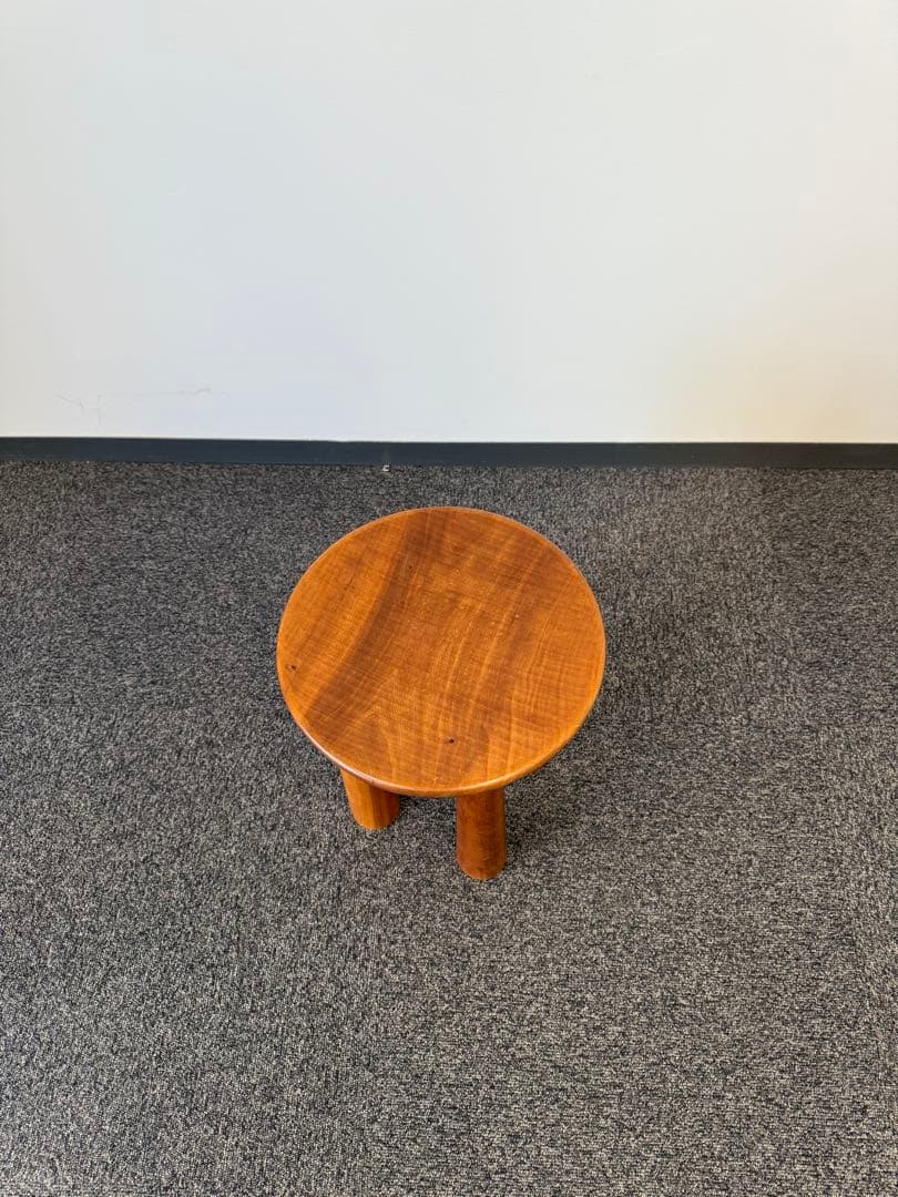 木製円形サイドテーブル チェア
