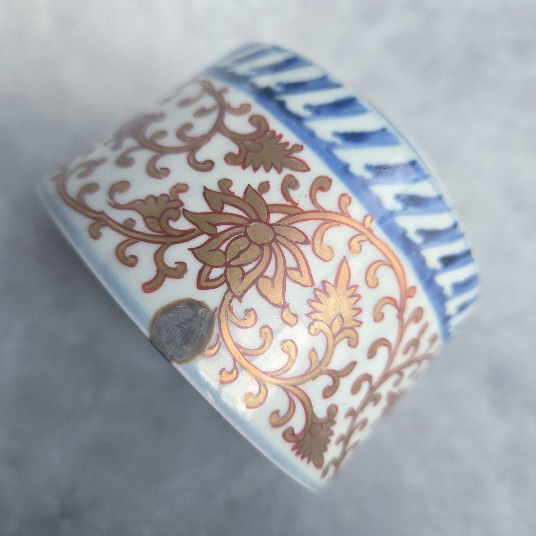 古伊万里　金彩　染付　向付　金唐草　金継ぎ　アンティーク　骨董　江戸