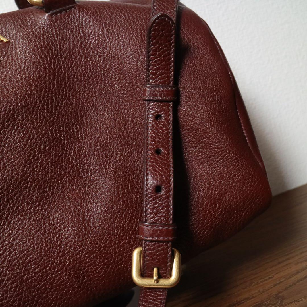 【極美品】 PRADA ダイノレザー ボストンバッグ ショルダーバッグ ギャラ
