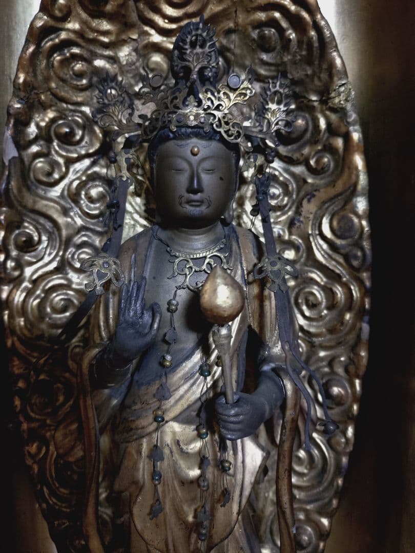 木彫 玉眼 聖観音菩薩立像 仏像 仏教美術