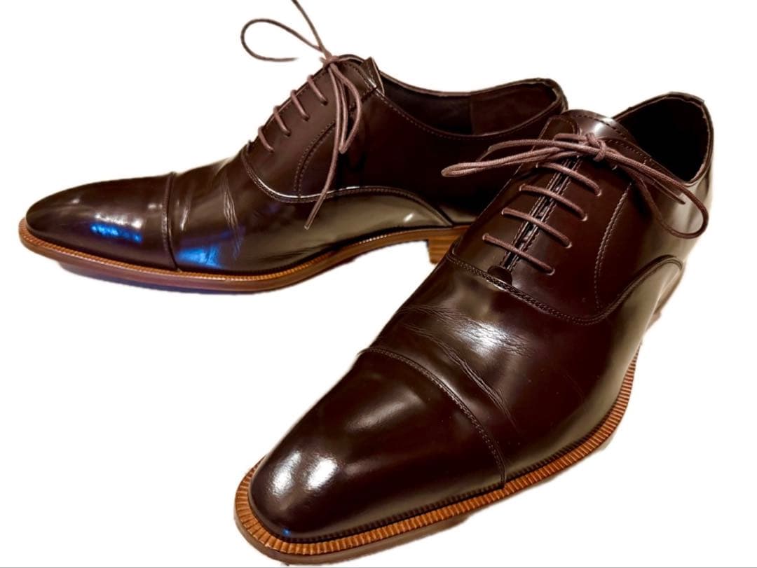 コムサメン ドレスシューズ レザー ダークブラウン26cm ビジネス メンズ革靴