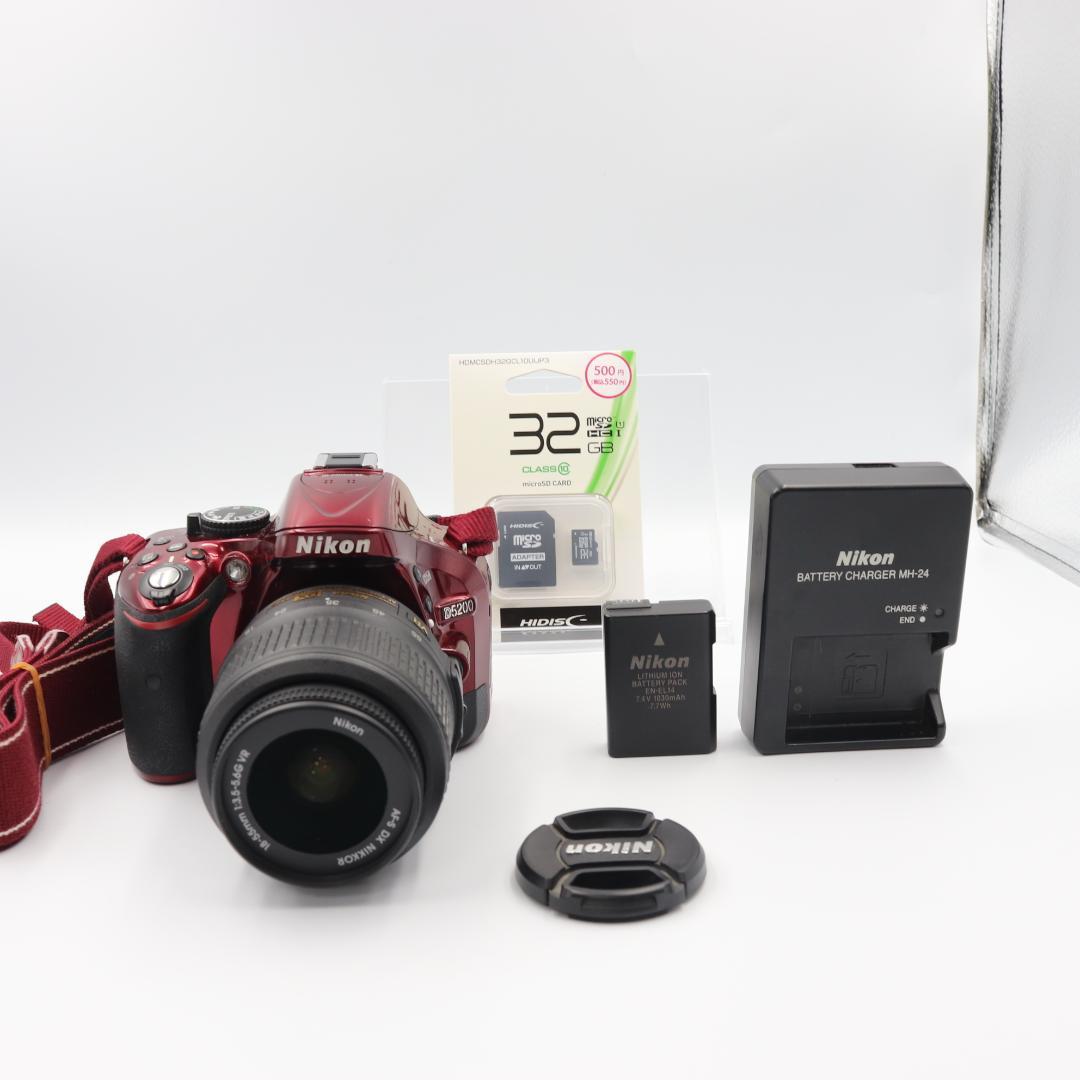 【訳アリ特価】Nikon　D5200　一眼レフ　レンズセット　レッド　赤