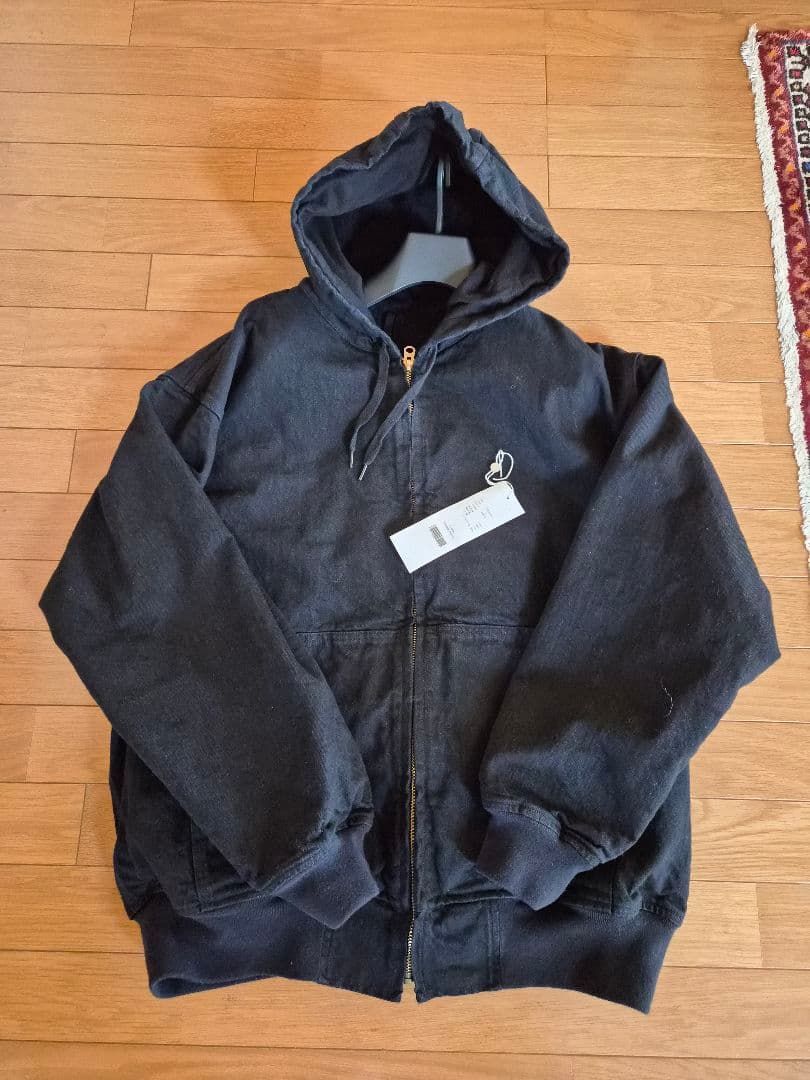 COMOLI　ブラックデニム ジップパーカ