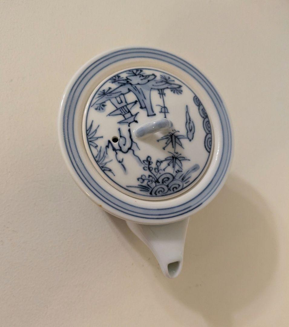 染付山水絵　煎茶器揃　平安京泉作　京焼　清水焼