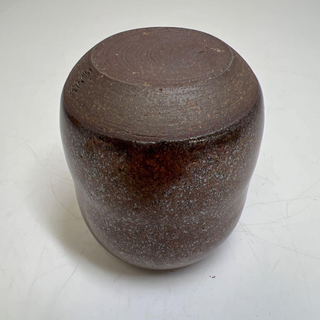 ☆茶3 名工　杉田祥平造　清閑寺窯　瀧浪　茶入　共箱　h7.8cm