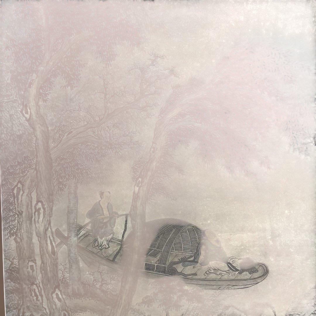 中国　山水画　掛け軸