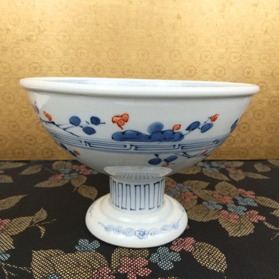 【お値下げしました！】古伊万里　色絵　蝶　丸文　盃洗