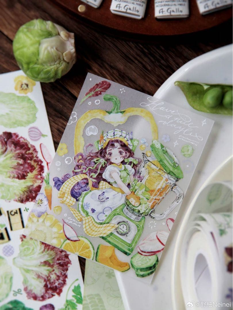 海外　人物　マスキングテープ　NeiNei 野柚 4点⚠️水晶pet（310287