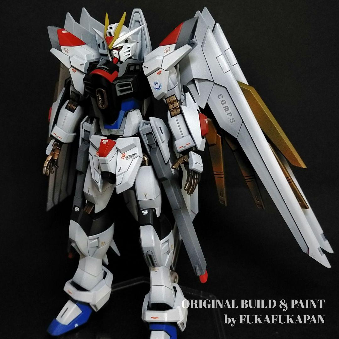 HGCE マイティーストライクフリーダムガンダム 全塗装完成品(胴体延長改修)