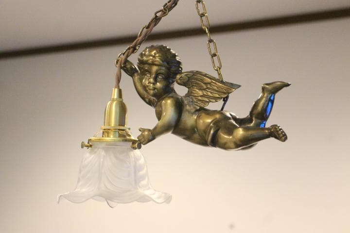 フランス アンティーク 天使 エンジェル シャンデリア ペンダントライト a