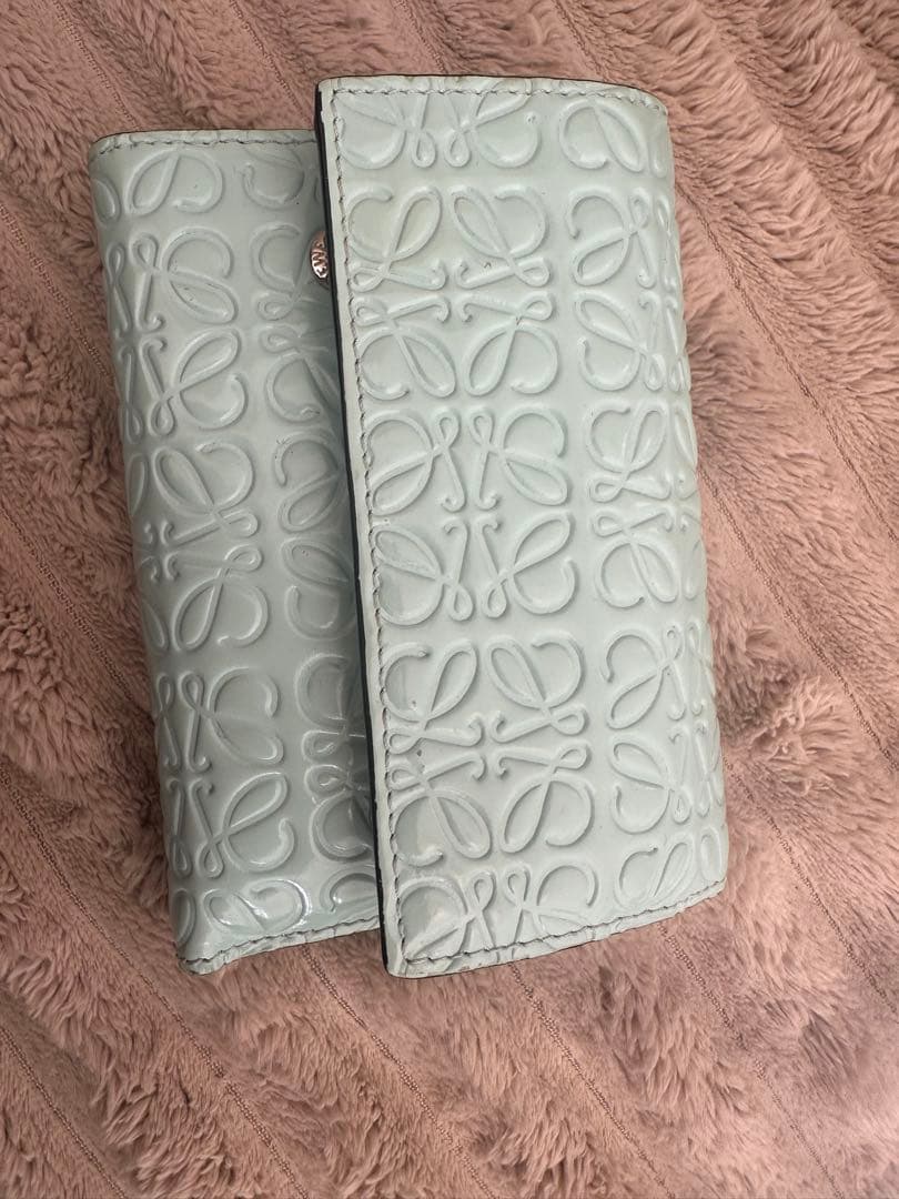 ロエベ　ミントグリーン 二つ折り財布