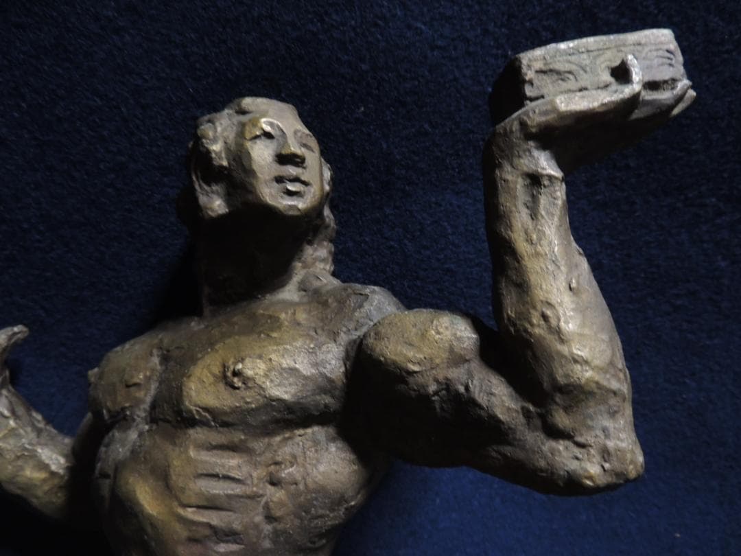 北村西望「浦島-長寿の舞」ブロンズ、41ｃｍ＞長崎県、平和記念像、浦島太郎