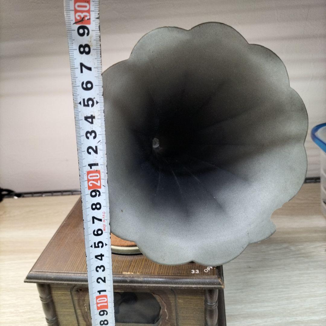 ヴィンテージ木製 蓄音機 フラワーホーンデザイン