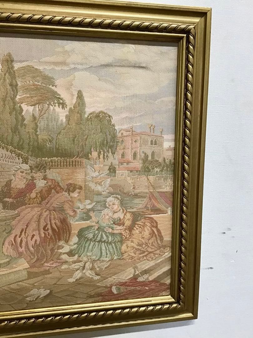 管179☆イタリア製☆ゴブラン織☆額絵