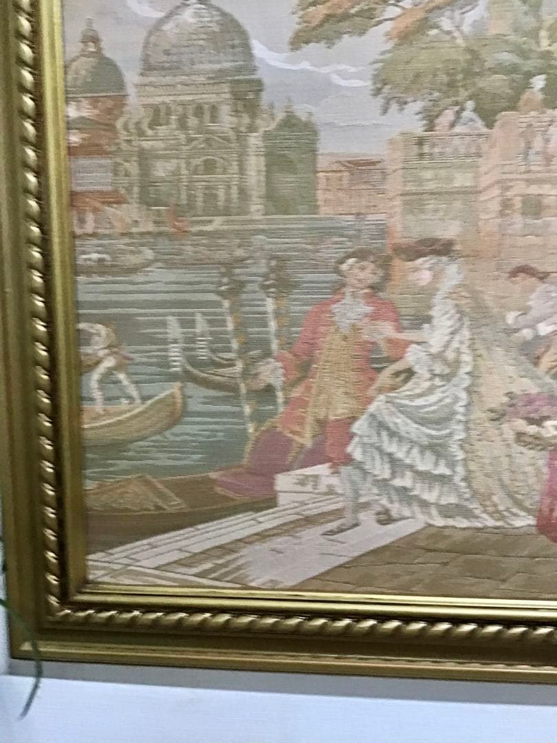 管179☆イタリア製☆ゴブラン織☆額絵