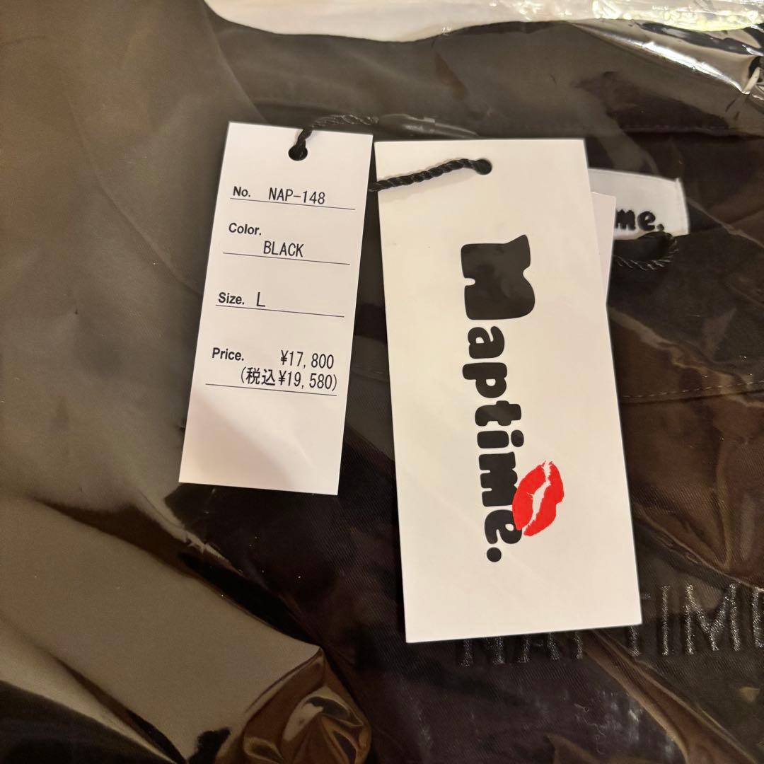 Lサイズ　◆刺繍半袖プルオーバーSHIRTS-BLACK