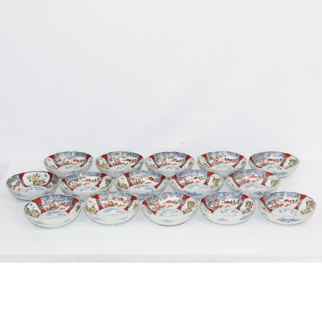 古伊万里 金襴手 松竹梅 膾皿 15客