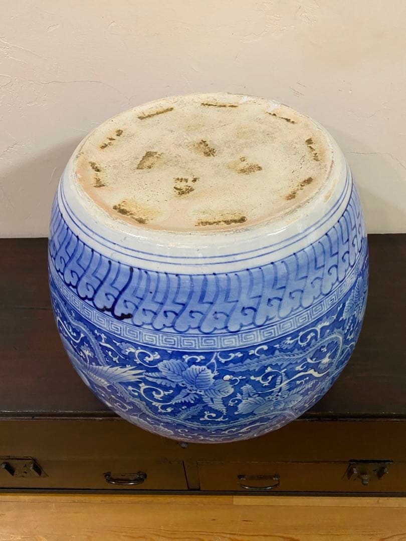 手描き火鉢　鳳凰図柄　美品