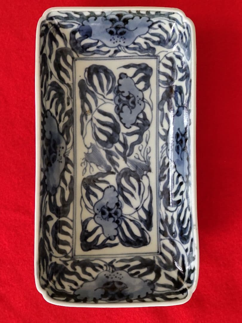 古伊万里染め付け角長皿一客