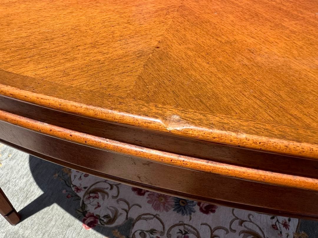 楕円形ブラウン木製テーブル人気アンティーク コスガ家具センターテーブル