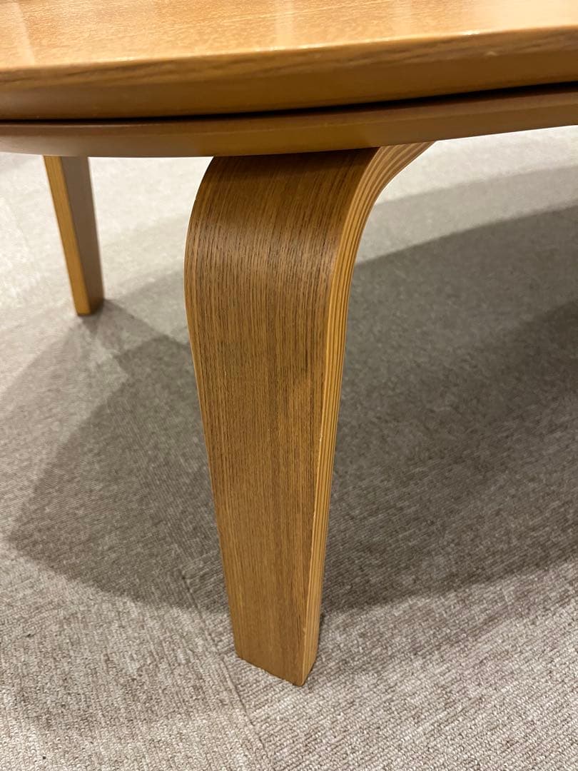 【廃番】無印こたつ　大　オーバル型　ローテーブル　タモ材