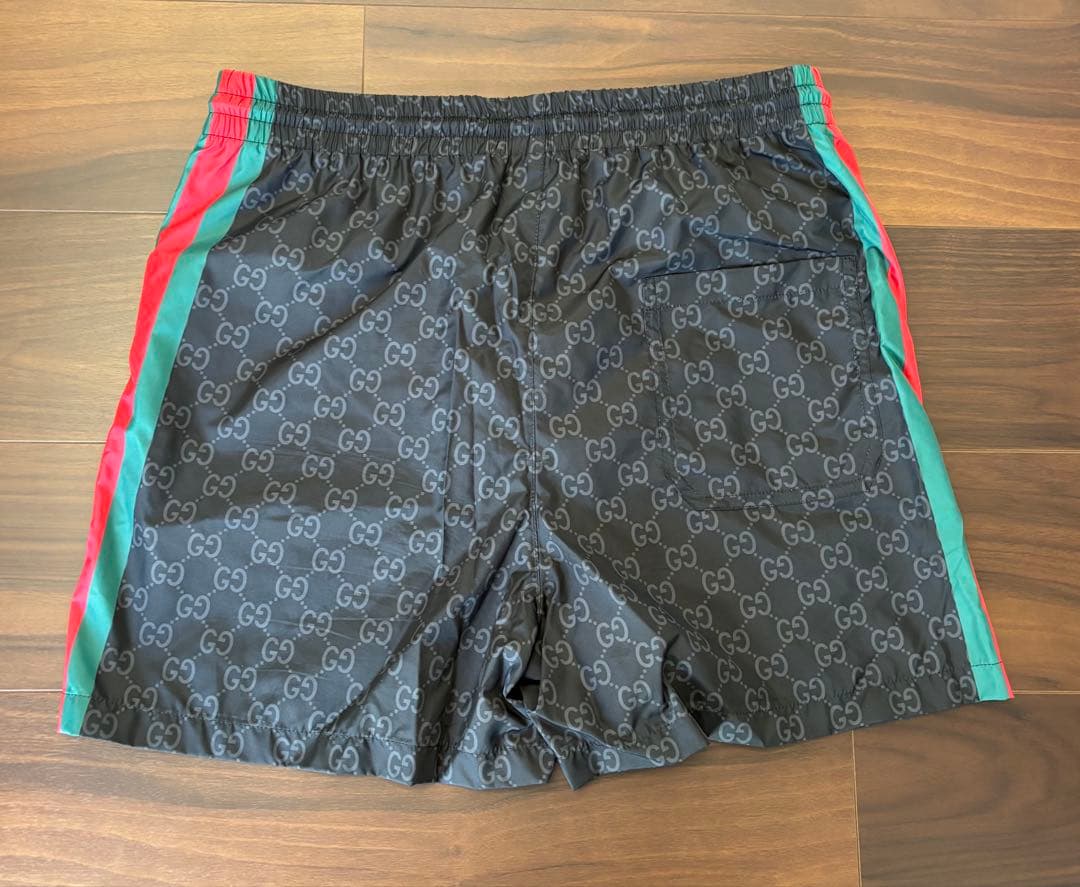 【GUCCI】ストレートレッグ ストライプスイムウエア （サイズ46）