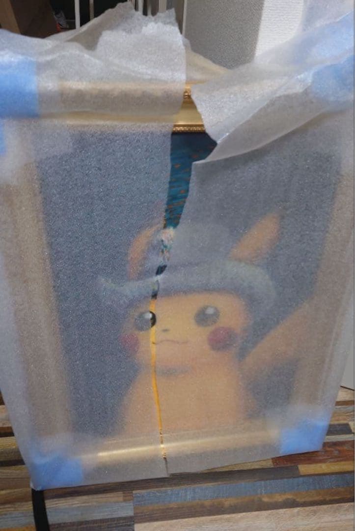 ゴッホピカチュウキャンバスアート金枠　Mサイズ　65cm×50cm