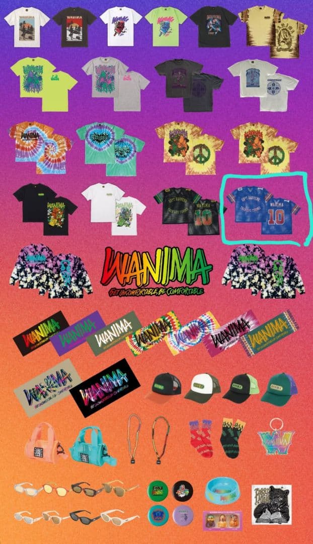WANIMA フットボールシャツ ブルー 青 L/XL