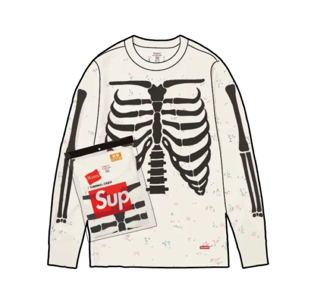 ぼ*の様 【即完品】花柄 Supreme x Hanes Bones サーマルC