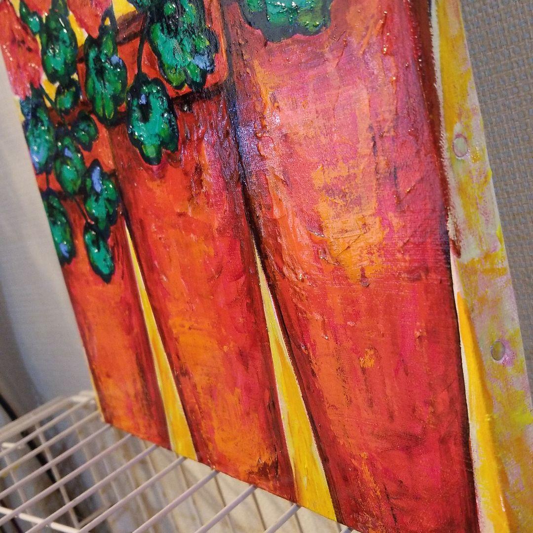 油絵　専用　ならんだゼラニウム