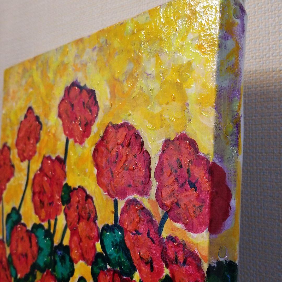 油絵　専用　ならんだゼラニウム