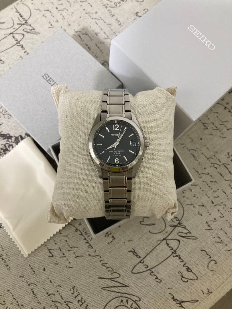 美品！ SEIKO セイコー チタン 電波 メンズ フルコマ sbtm229
