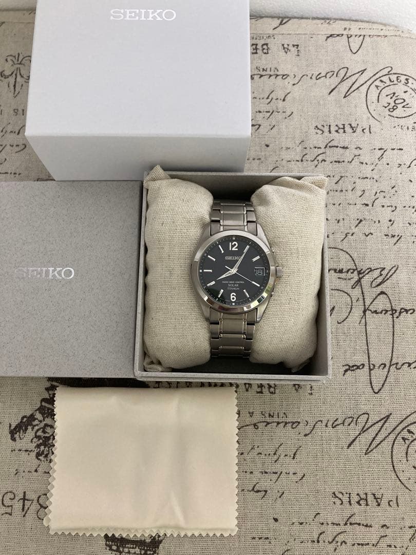 美品！ SEIKO セイコー チタン 電波 メンズ フルコマ sbtm229