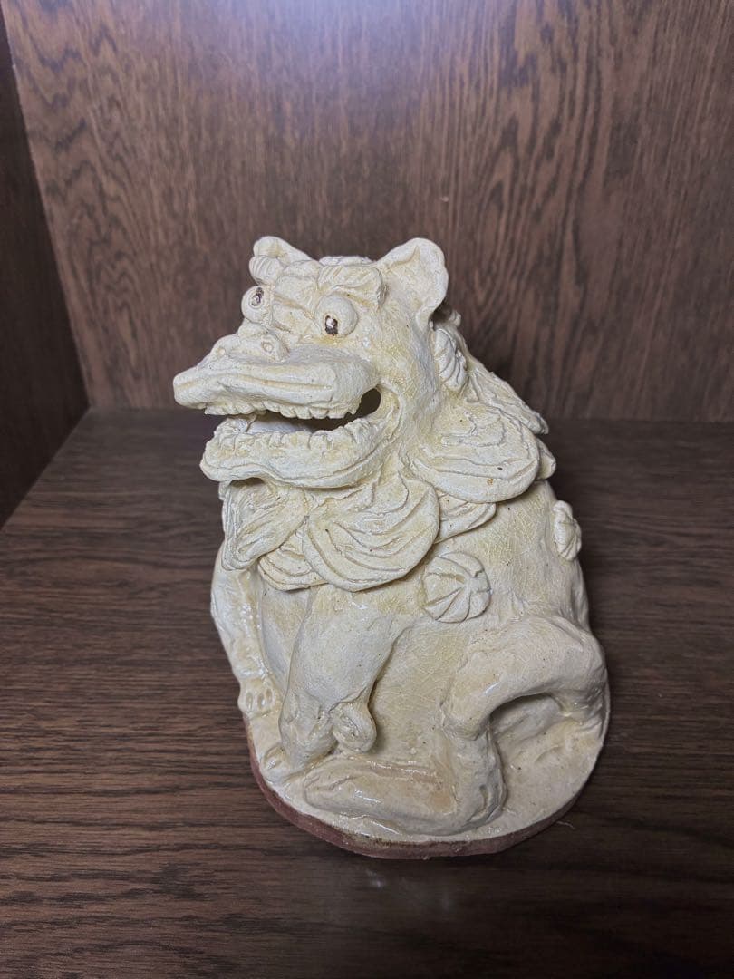 狛犬 陶器の置物 陶製狛犬