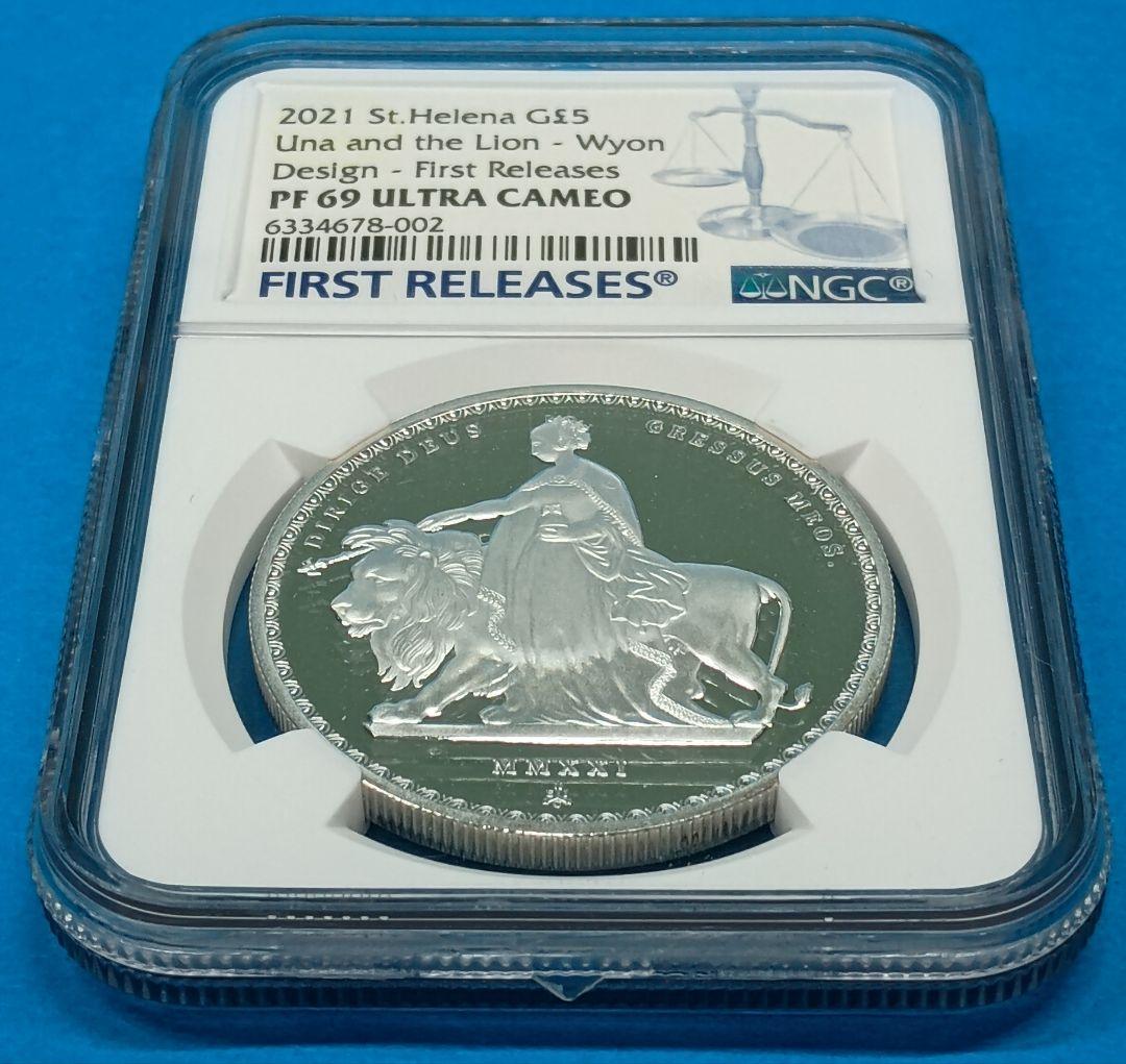 2021 セントヘレナ ウナ ライオン £1 プルーフ銀貨 PF69UC FR