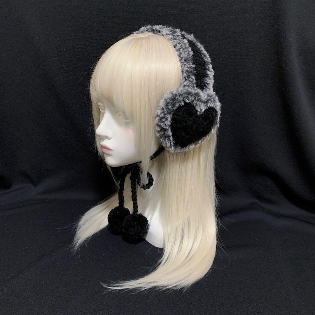 【ry;】猫耳ニット帽 ショッキングピンク ハンドメイド 編み物