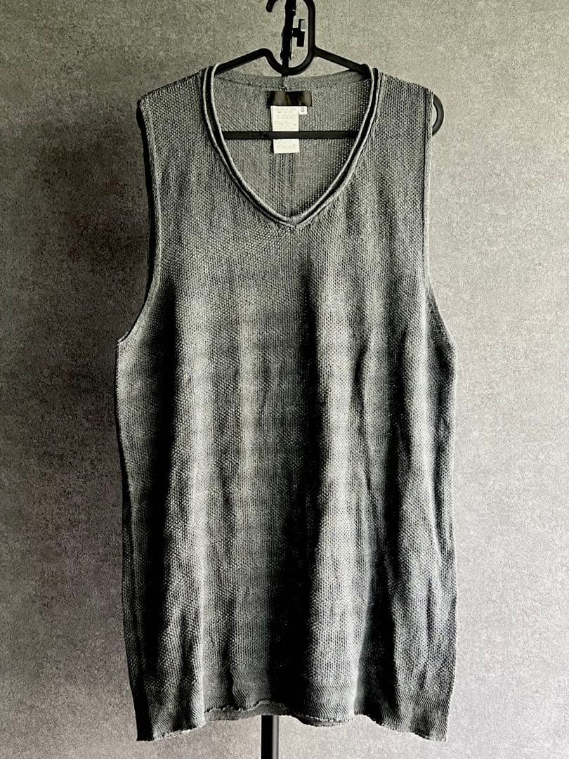 希少ヨウジヤマモトY's ワイズサマーニットベスト　イタリア製生地綿アクリル混紡