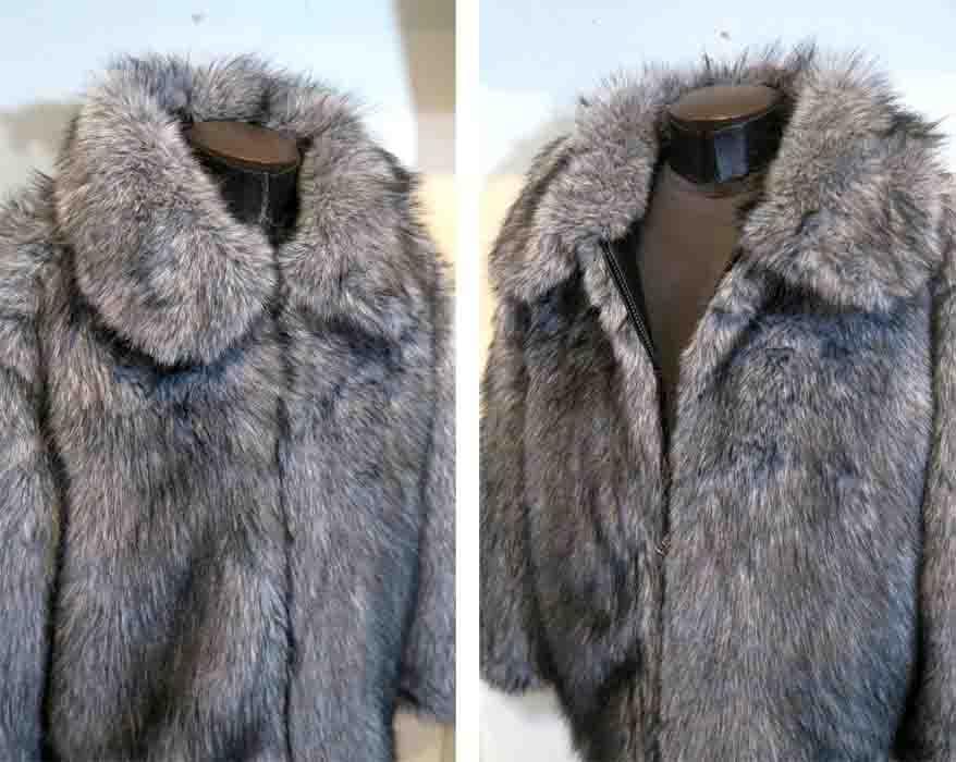 L ファー ブルゾン 大きなサイズ グレー ロック ロカビリー ヴィジュアル系