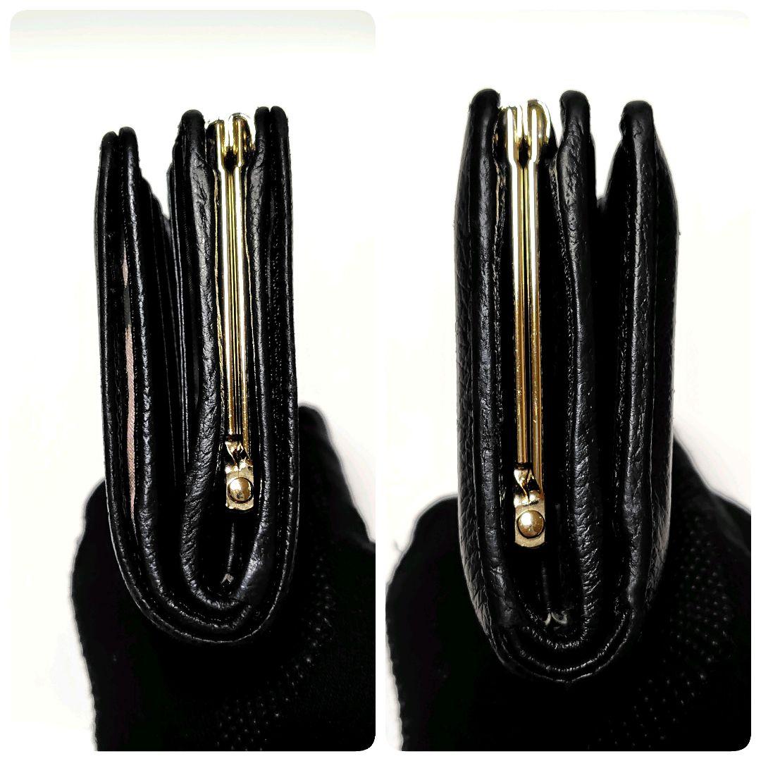 ヴィヴィアンウエストウッド　折り財布　がま口　黒　レザー　オーブ