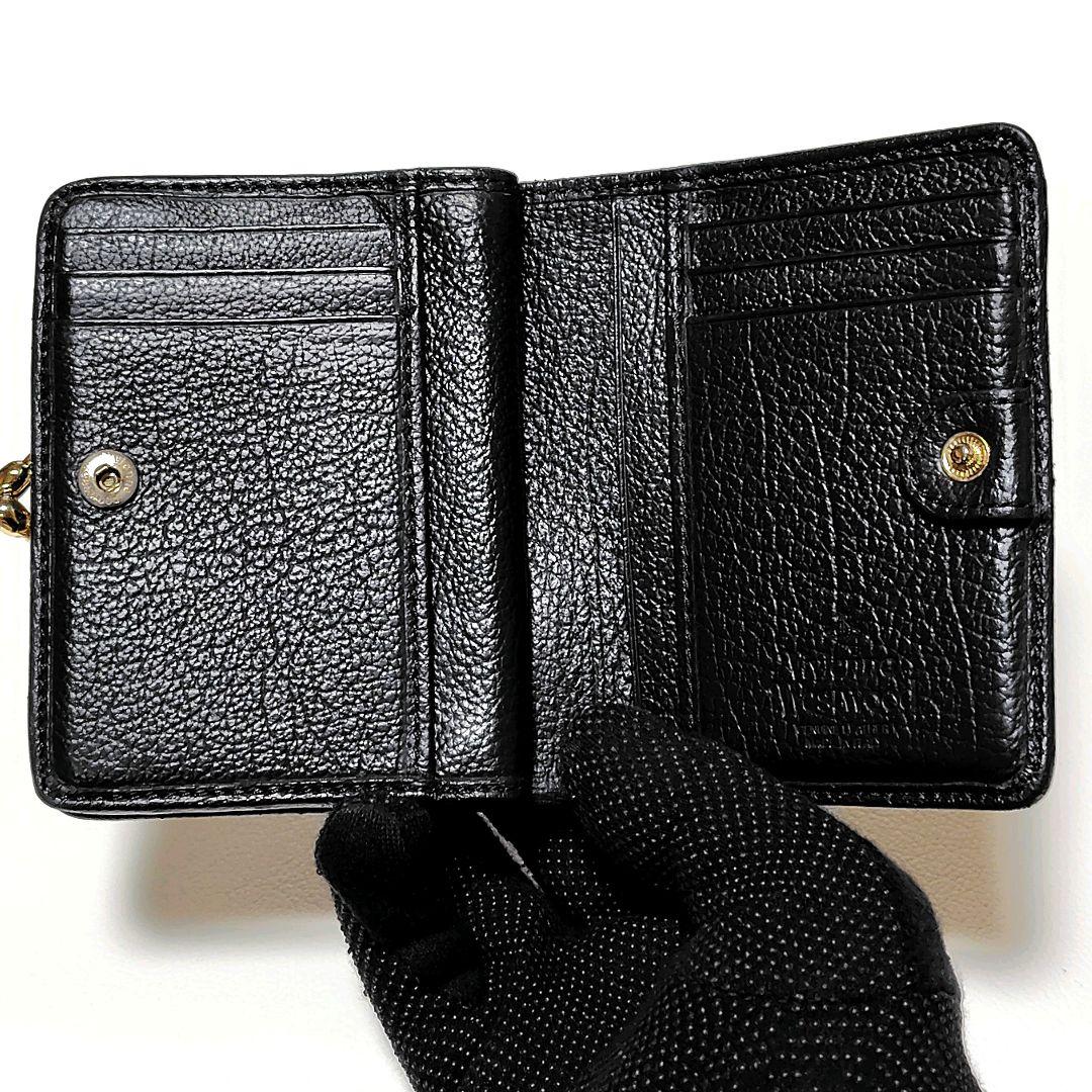ヴィヴィアンウエストウッド　折り財布　がま口　黒　レザー　オーブ